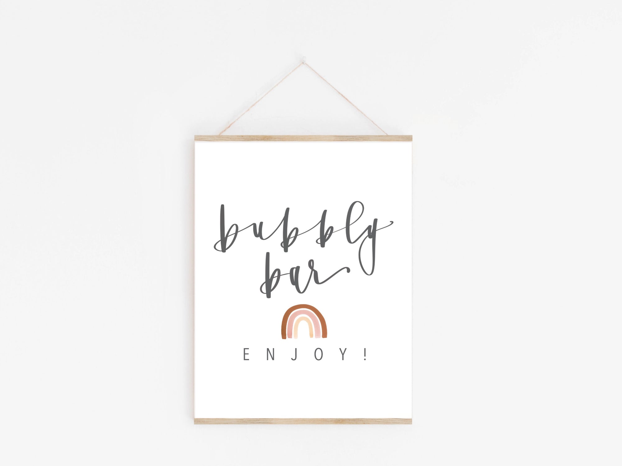 RAINBOW Bubbly Bar | BABY SHOWER sign | Drink Sign | Modern Shower Sign | Instant Download | Calligraphy | Birthday party | Party Sign