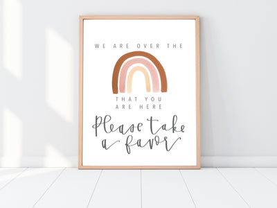 RAINBOW Party FAVORS SIGN | Favors sign | Modern Shower Sign | Rainbow Baby | Birthday Party Favors | Download | Baby Shower | Party Sign