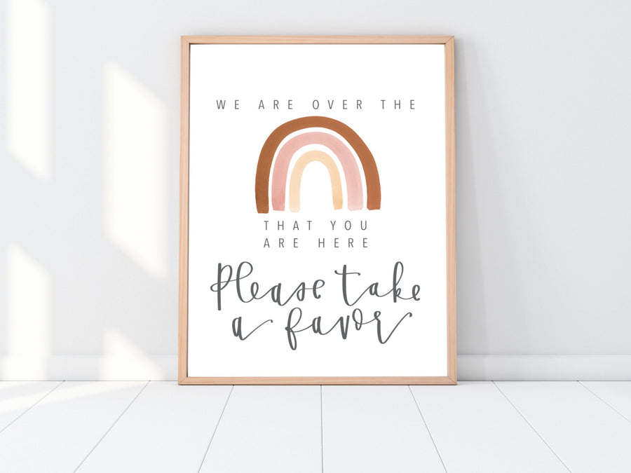 RAINBOW Party FAVORS SIGN | Favors sign | Modern Shower Sign | Rainbow Baby | Birthday Party Favors | Download | Baby Shower | Party Sign