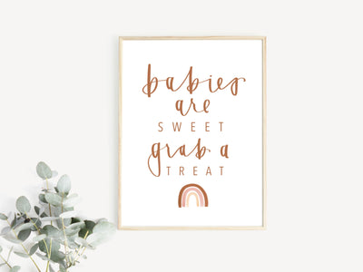 RAINBOW TREAT Baby Shower Sign | Babies are SWEET | Modern Baby Shower | Calligraphy | Rainbow Baby Shower | Digital Download | Rainbow Baby