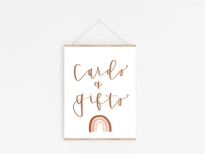 RAINBOW | CARDS & GIFTS Sign | Modern Party Sign | Baby shower | Wedding Sign | Birthday Party | Anniversary Party | Bridal Shower |Sprinkle