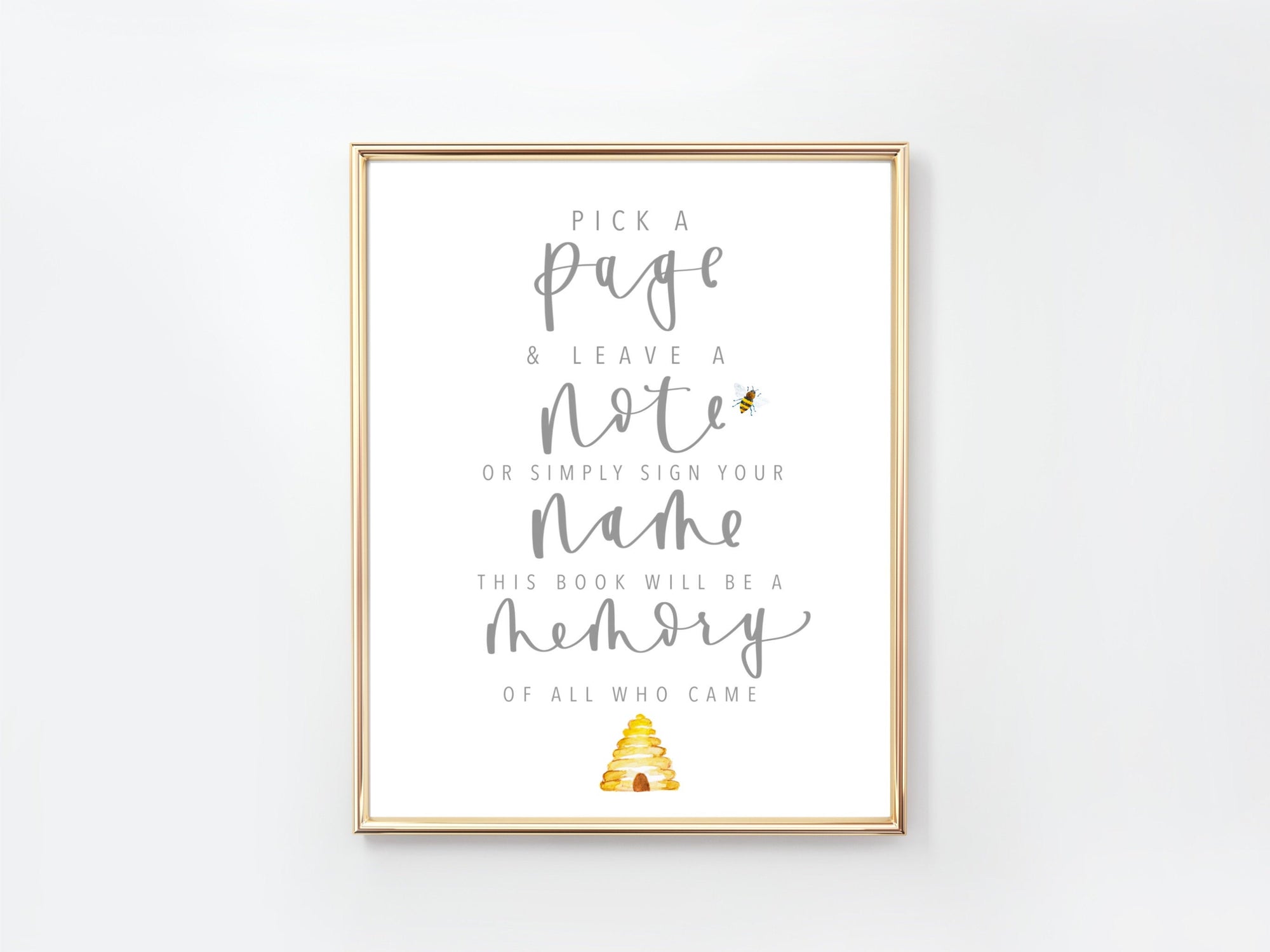 BEE | GUEST BOOK Sign | Modern Party Sign | Baby shower | Wedding Sign | Birthday Party | First BeeDay | Bridal Shower |Sprinkle